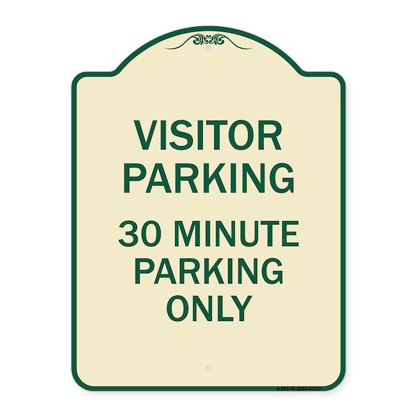 Visitor Parking Visitor Parking 30 Minute Parking Heavy-Gauge Alum Sign, 24" x 18", TG-1824-22727